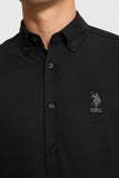 USPA Men Shirt Gox R F/S Black VR046 USPSH387 US Polo Assn.