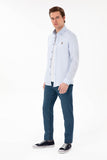 USPA Men Shirt Cedcolor Slim Full Sleeve Light Blue VR003 USPSH354 US Polo Assn.