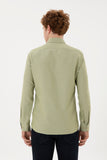 US Polo Assn. Men Shirt Slim Full Sleeve Light Khaki VR183 USPSH347 USPA