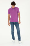 USPA Polo Shirt Men Purple VR038 USPOM216 Single Color Horse US Polo Assn.