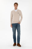 USPA Men Jumper V/Neck Stone Melange VR225 USPJR400 US POLO ASSN.