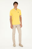 USPA Polo Shirt Men Yellow VR044 USPOM245 USPA LOGO US POLO ASSN.