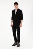 USPA Men Cardigan Zipper Black VR046 USPCN078 US POLO ASSN.