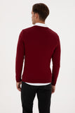 USPA Men Jumper V/Neck Bordeaux VR014 USPJR393 US POLO ASSN.