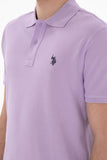 USPA Polo Shirt Men Lilac VR034  USPOM297 Single Color Horse US Polo Assn.