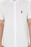 USPA Shirt Men White VR013 USPSH318 Regular Half Sleeve US Polo Assn. USPA