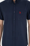 USPA Shirt Men Navy VR033 USPSH335 Regular Half Sleeve US Polo Assn.