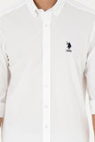 USPA Shirt Men White VR013 USPSH319 Regular Full Sleeve US Polo Assn.