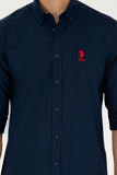 USPA Shirt Men Navy VR033 USPSH328 Regular Full Sleeve US Polo Assn.