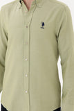 US Polo Assn. Men Shirt Slim Full Sleeve Light Khaki VR183 USPSH347 USPA