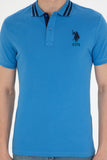 USPA Polo Shirt  Men Sax VR045 USPOM220 Big Pony Logo Number 3 US Polo Assn.