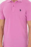 USPA Polo Shirt Men Violet VR037 USPOM217 Single Color Horse US Polo Assn.