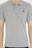 USPA Polo Shirt Men Grey Mélange VR086 USPOM249 Single Color Horse US Polo Assn.