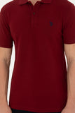 USPA Polo Shirt Men New Plum VR177 USPOM250 Single Color Horse US Polo Assn.