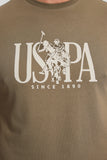 USPA Men Polo T-Shirt USPA Khaki VR027 USTSM075 US Polo Assn.