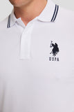 USPA Men Polo Shirt BP#3 USPA White VR013 USPOM352 US Polo Assn.