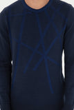 USPA M Jumper R/Neck Abstract Navy VR033 USPJR353 US POLO ASSN.