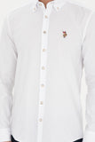 US Polo Assn. Men Shirt Slim Full Sleeve White VR013 USPSH330 USPA