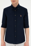 US Polo Assn. Men Shirt Slim Full Sleeve Navy VR033 USPSH326 USPA