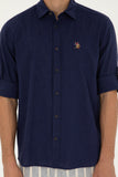 USPA Shirt Men Navy VR033 USPSH309 Custom Full Sleeve US Polo Assn.