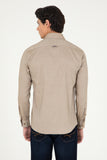 USPA Men Shirt  Cedro S F/S Khaki VR027 USPSH369 US Polo Assn.