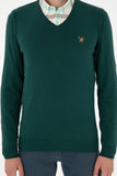 USPA Men Jumper V/Neck Green VR054 USPJR374 US POLO ASSN.