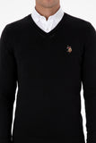 USPA Men Jumper V/Neck Black VR046 USPJR385 US POLO ASSN.