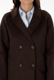 USPA Women Wool Coat F/S Dark Brown VR084 USPJK177 US POLO ASSN.