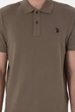 USPA Polo Shirt Men Mink VR052 USPOM320 Single Color Horse US Polo Assn.