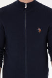 USPA Men Cardigan Zipper Navy VR033 USPCN079 US POLO ASSN.