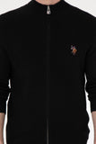 USPA Men Cardigan Zipper Black VR046 USPCN078 US POLO ASSN.