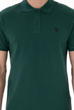 USPA Polo Shirt Men Dark Green VR079 USPOM288 Single Color Horse US Polo Assn.