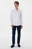 USPA Men Shirt Nova Slim Full Sleeve Light White VR013 USPSH364 US Polo Assn.