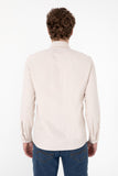 USPA Men Shirt Nova Slim Full Sleeve Stone VR049 USPSH351 US Polo Assn.