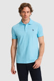 USPA Men Polo Shirt SCH Aqua VR007 USPOM338 US Polo Assn.