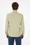 USPA Men Shirt Nova Slim Full Sleeve Light Khaki VR183 USPSH357 US Polo Assn.
