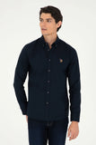 USPA Men Shirt  Cedro S F/S Dark Blue VR032 USPSH370 US Polo Assn.