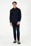 USPA Men Shirt  Cedro S F/S Dark Blue VR032 USPSH370 US Polo Assn.