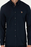 USPA Men Shirt  Cedro S F/S Dark Blue VR032 USPSH370 US Polo Assn.