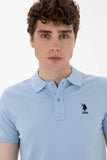 USPA Polo Shirt Men Light Blue VR003 USPOM295 USPA LOGO US POLO ASSN.