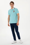 USPA Men Polo Aqua VR007 USPOM312 Regular Multi Color Horse U.S. Polo Assn.