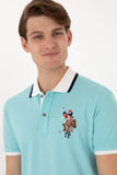 USPA Men Polo Aqua VR007 USPOM312 Regular Multi Color Horse U.S. Polo Assn.