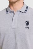 USPA Men Polo Shirt BP#3 USPA Grey Melange VR086 USPOM355 US Polo Assn.