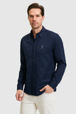 USPA Men Shirt Gox S F/S Navy VR033 USPSH386 US Polo Assn.
