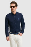 USPA Men Shirt Gox S F/S Navy VR033 USPSH386 US Polo Assn.
