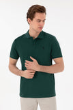USPA Polo Shirt Men Dark Green VR079 USPOM288 Single Color Horse US Polo Assn.