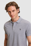 USPA Men Polo Shirt SCH Grey Melange VR086 USPOM342 US Polo Assn.