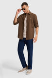 USPA Men Shirt Enzo C F/S Brown VR029 USPSH385 US Polo Assn.