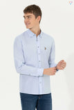 US Polo Assn. Men Shirt Slim Full Sleeve Light Blue VR003 USPSH346 USPA