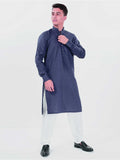 Nabeel & Aqeel Kurta Slim Jacquard Grey  Men NKURJ031